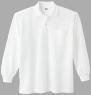 鹿の子長袖ポロシャツのカラー001（ホワイト）